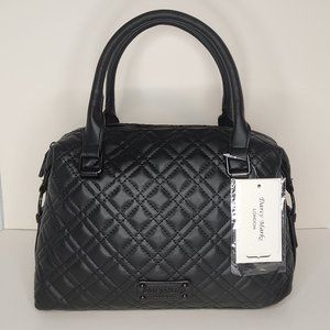 Darcy Mark's London Black Quilted Vegan Leather Satchel - NWT